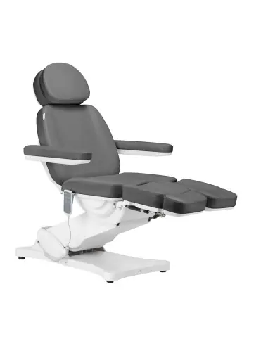 Sillón de belleza eléctrico Torino gris y blanco 3 motores Pro
