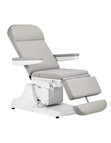 Sillón eléctrico estético Azzurro 891, gris y blanco, con 3 motores.