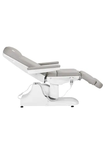 Sillón eléctrico estético Azzurro 891, gris y blanco, con 3 motores.