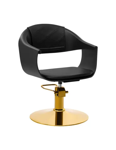 Sillón de peluquería ASTORIA negro y dorado: elegancia profesional y comodidad premium