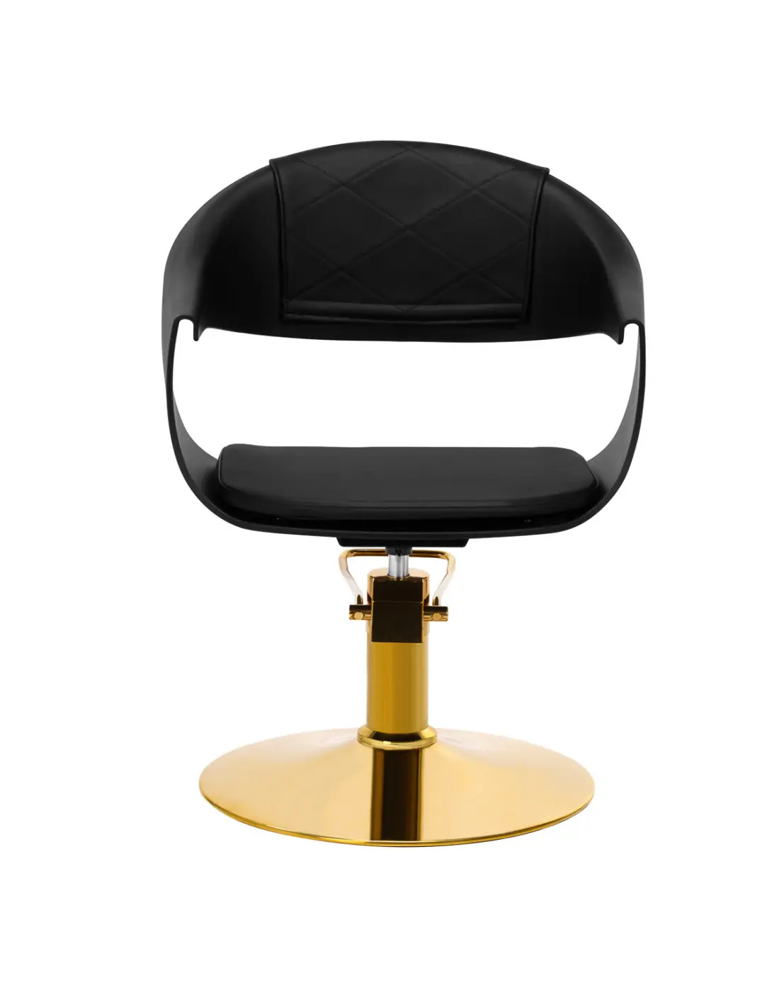 Sillón de peluquería ASTORIA negro y dorado: elegancia profesional y comodidad premium