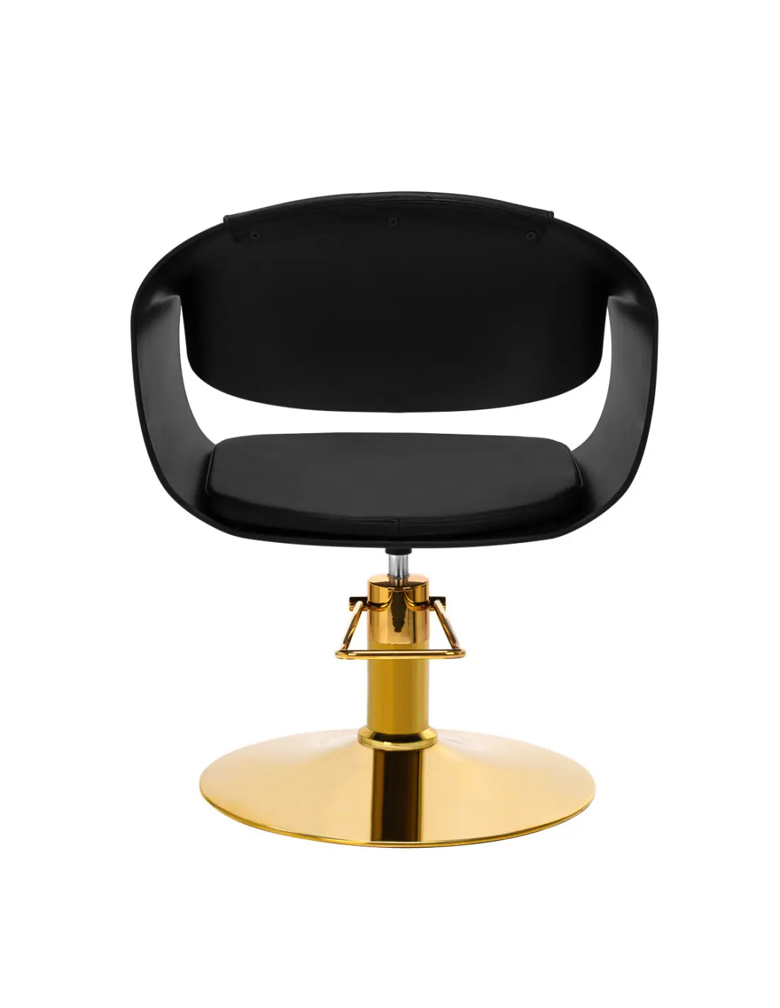 Sillón de peluquería ASTORIA negro y dorado: elegancia profesional y comodidad premium