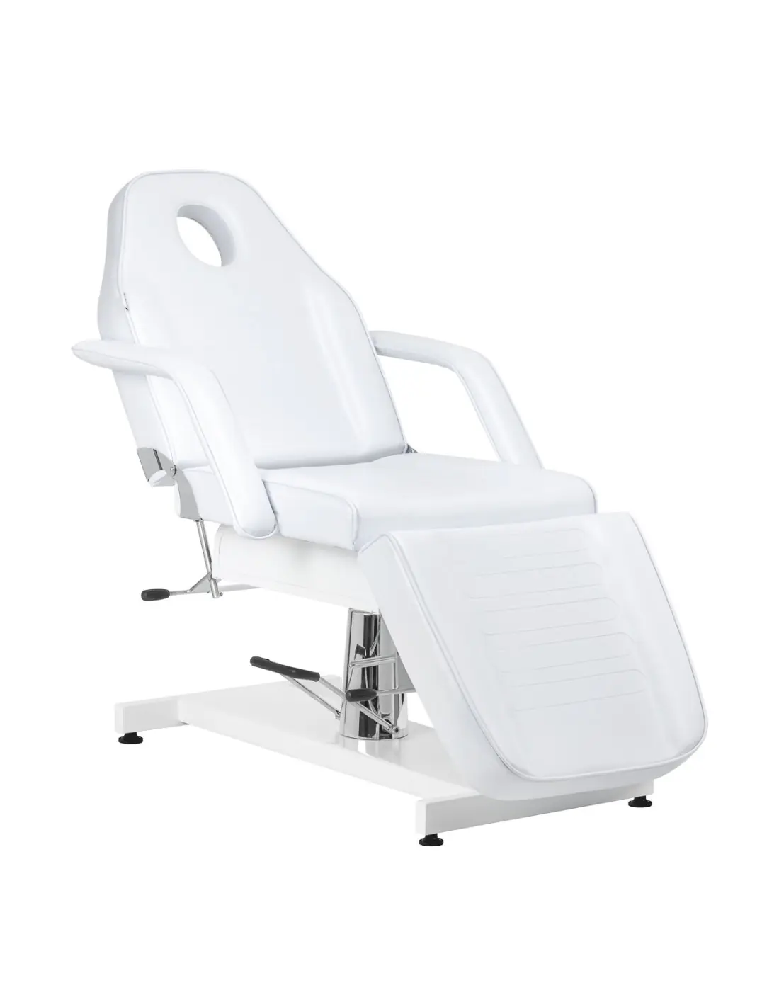 Sillón de belleza profesional giratorio hidráulico manual blanco
