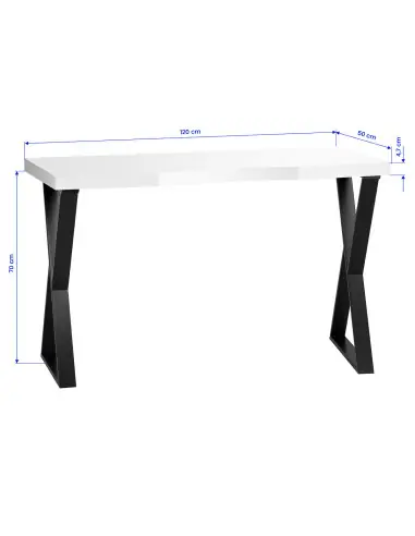 Solo Black Manicure Table with White Top and Geometric Legs