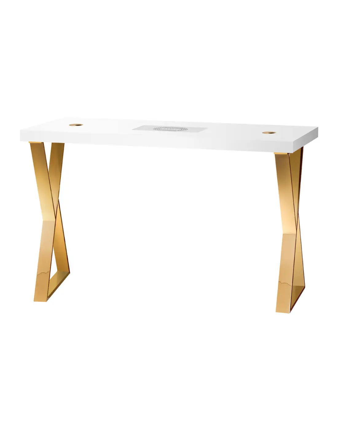 Gold Air 48W Manicure Table with Built-in Vacuum & Crossed Legs