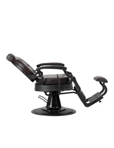 Fotel fryzjerski Cavaleset – ciemnobrązowy, vintage, pro