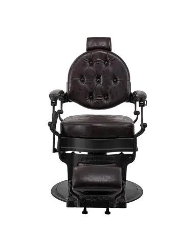 Fotel fryzjerski Cavaleset – ciemnobrązowy, vintage, pro