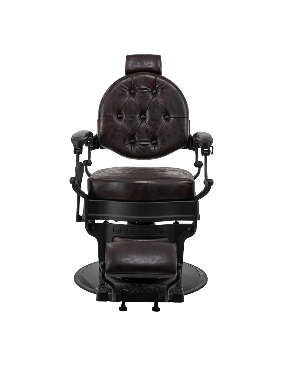Fotel fryzjerski Cavaleset – ciemnobrązowy, vintage, pro