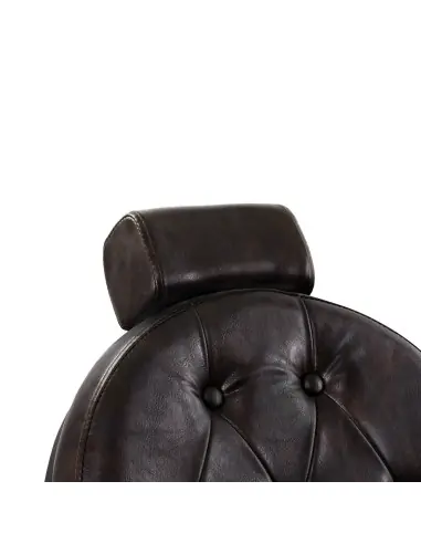 Fotel fryzjerski Cavaleset – ciemnobrązowy, vintage, pro