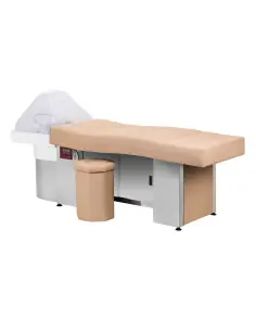 Cama Head Spa Bege com Espaço de Armazenamento Fechado