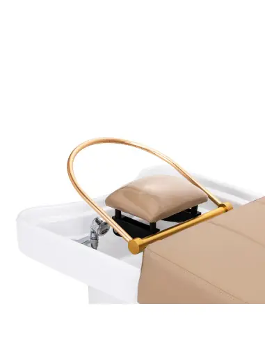 Head Spa Beige Bed with Closed Storage Space