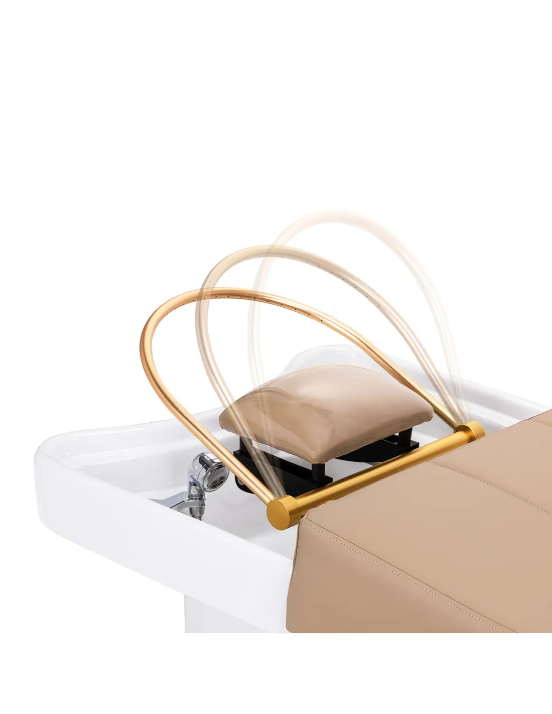 Head Spa Beige Bed with Closed Storage Space