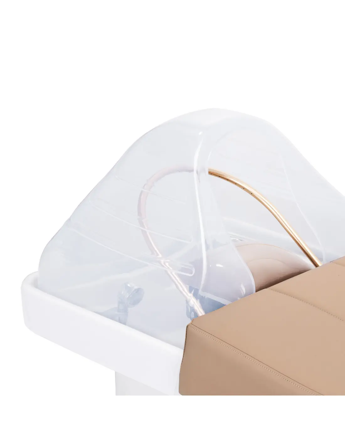 Head Spa Beige Bed with Closed Storage Space