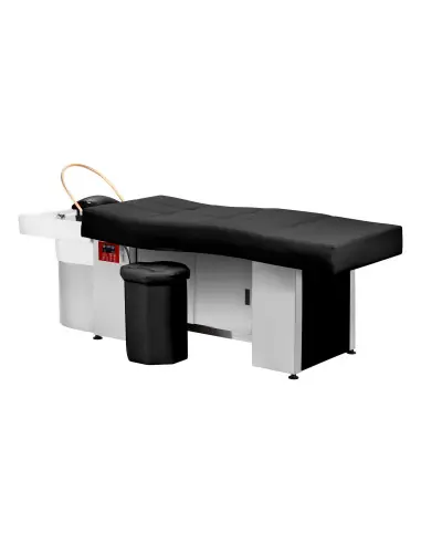 Black Head Spa Bed with Closed Storage Space
