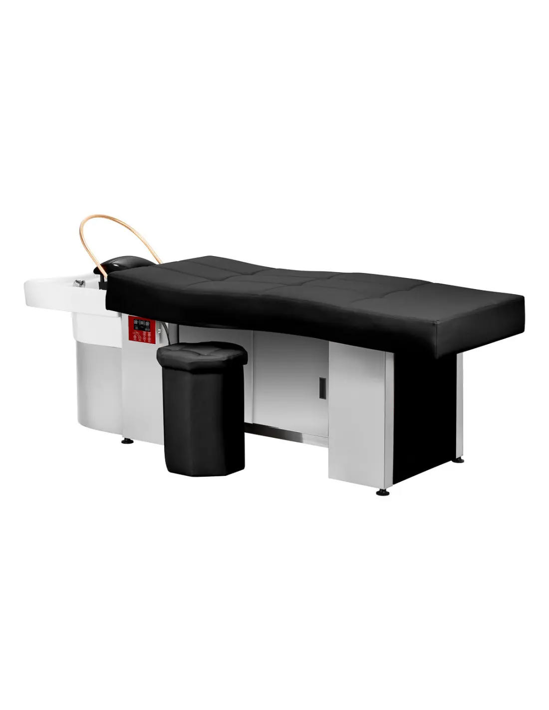 Black Head Spa Bed with Closed Storage Space
