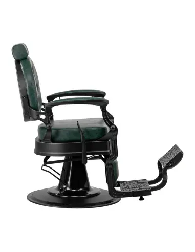 Silla de barbero verde Cavalese con estructura negra