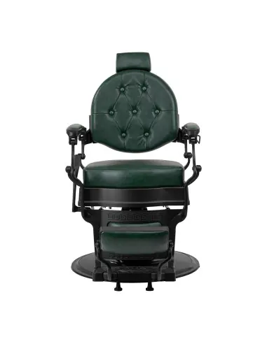 Poltrona da barbiere Cavalese verde con struttura nera