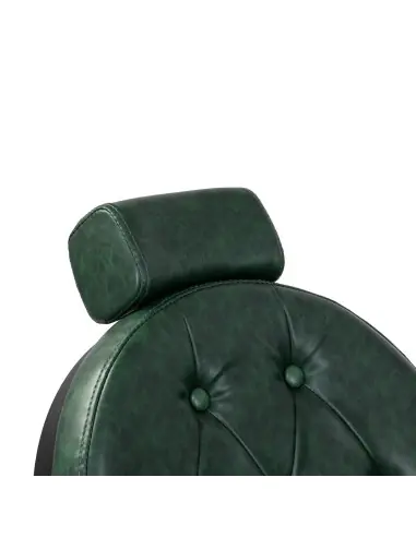 Poltrona da barbiere Cavalese verde con struttura nera