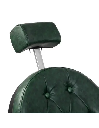 Poltrona da barbiere Cavalese verde con struttura nera