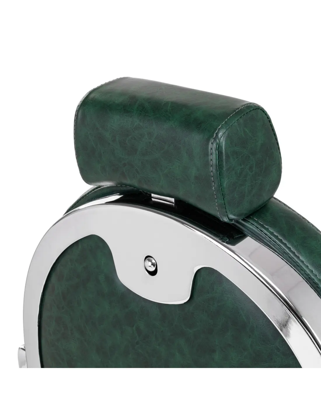 Poltrona da barbiere Cavalese verde con struttura cromata