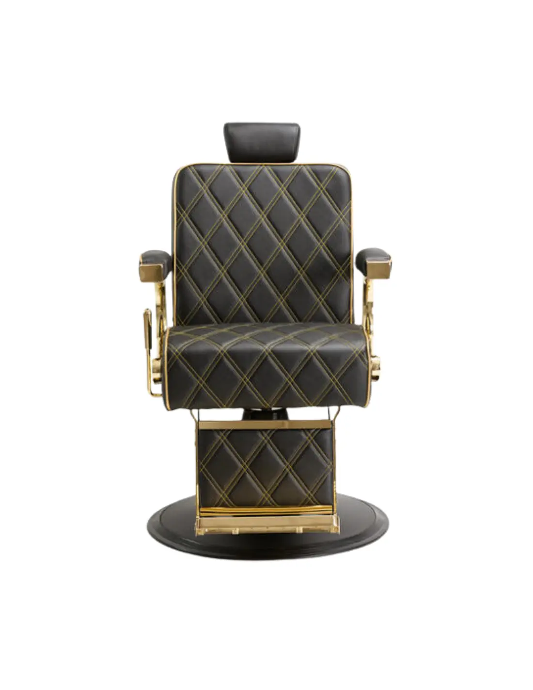 Poltrona da barbiere Maximus Gold & Black: lusso ed ergonomia