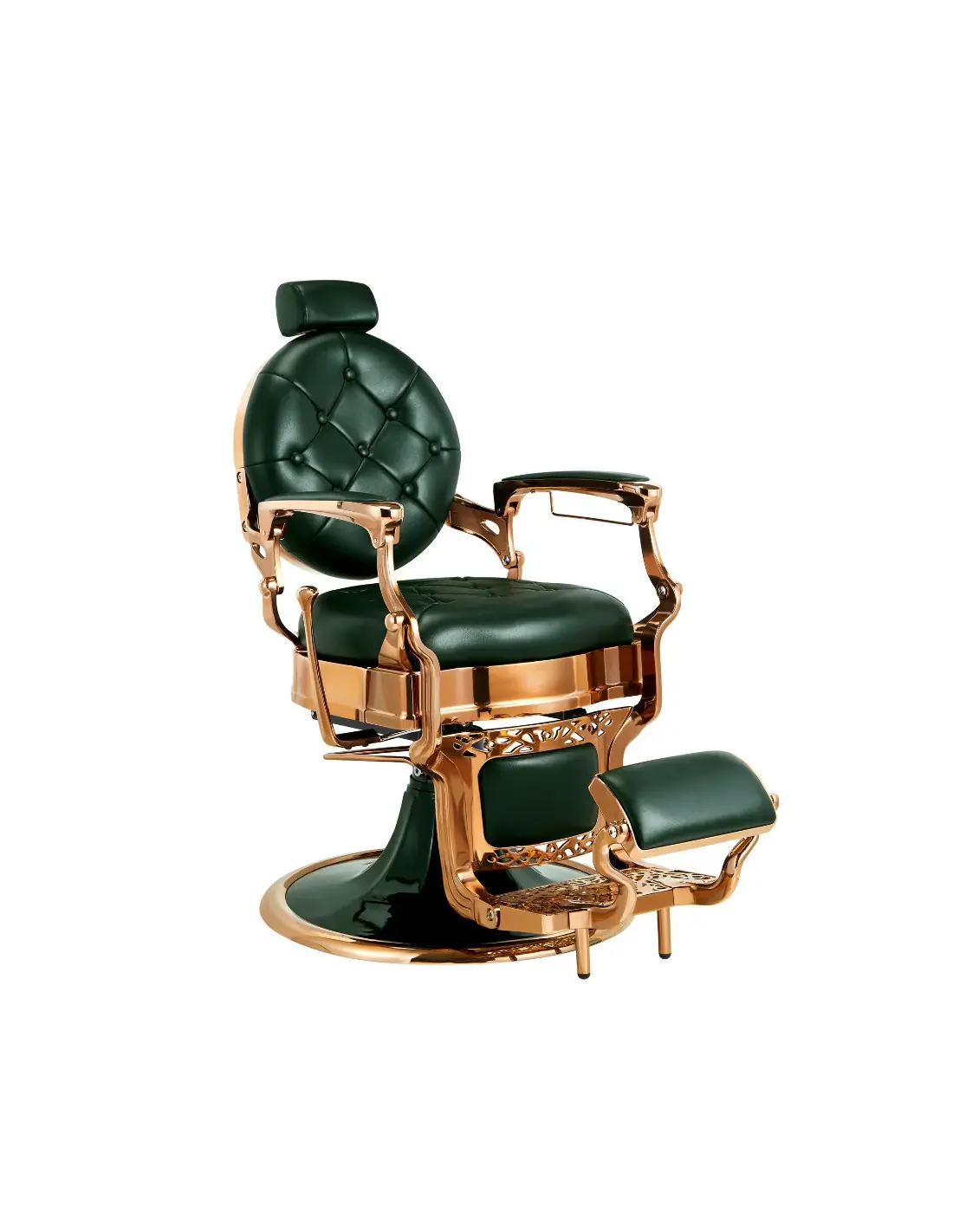Grüner und goldener Friseurstuhl – Medici Verde Toscano Pro