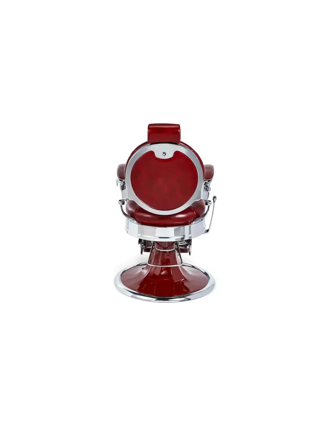 Poltrona da barbiere rossa e cromata – Medici Rosso Imperiale