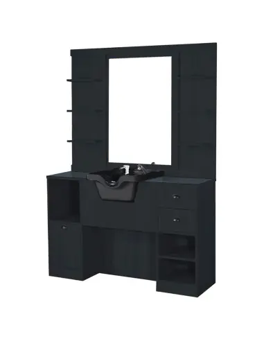 Matte black barber styling station – high-end barbershop station