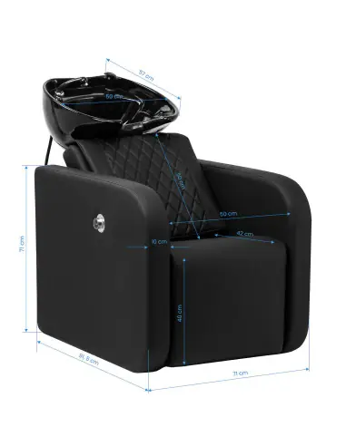 Bellagio Black Massaging Hairdressing Wash Basin – Pro Electric Leg Rest