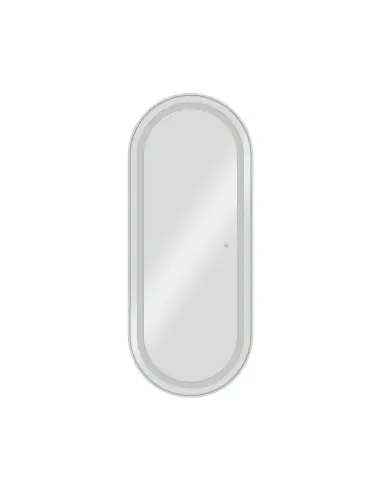 Tocador de tocador de pared LED Ovalia plateado: simplicidad elegante para peluquerías 