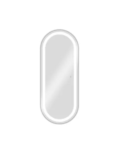 Tocador de tocador de pared LED Ovalia plateado: simplicidad elegante para peluquerías 
