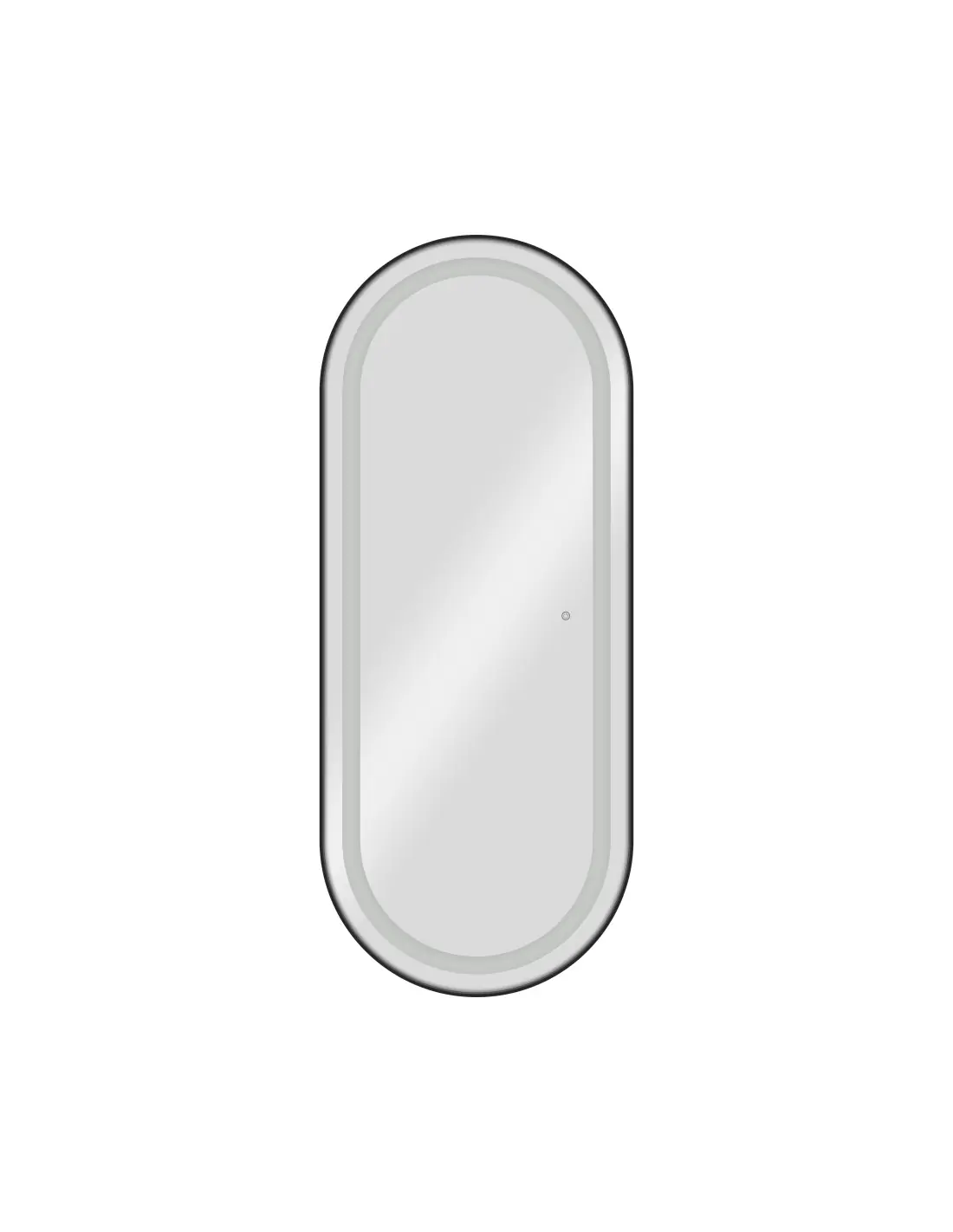 Coiffeuse miroir coiffeur mural LED OVALIA Silver – Sobriété Chic pour Salon de Coiffure 