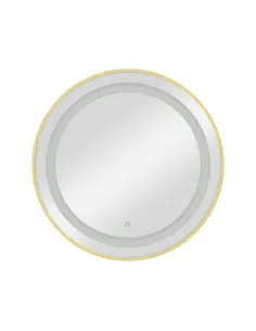 Espejo de Tocador CIRIA Gold con LED de pared para peluquería: elegancia premium para salones de belleza.