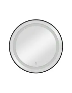 Penteadeira com espelho de parede LED preta CIRIA Toucador – Design contemporâneo para salão de cabeleireiro