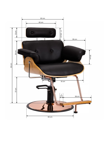 Fauteuil de coiffure florence noir 