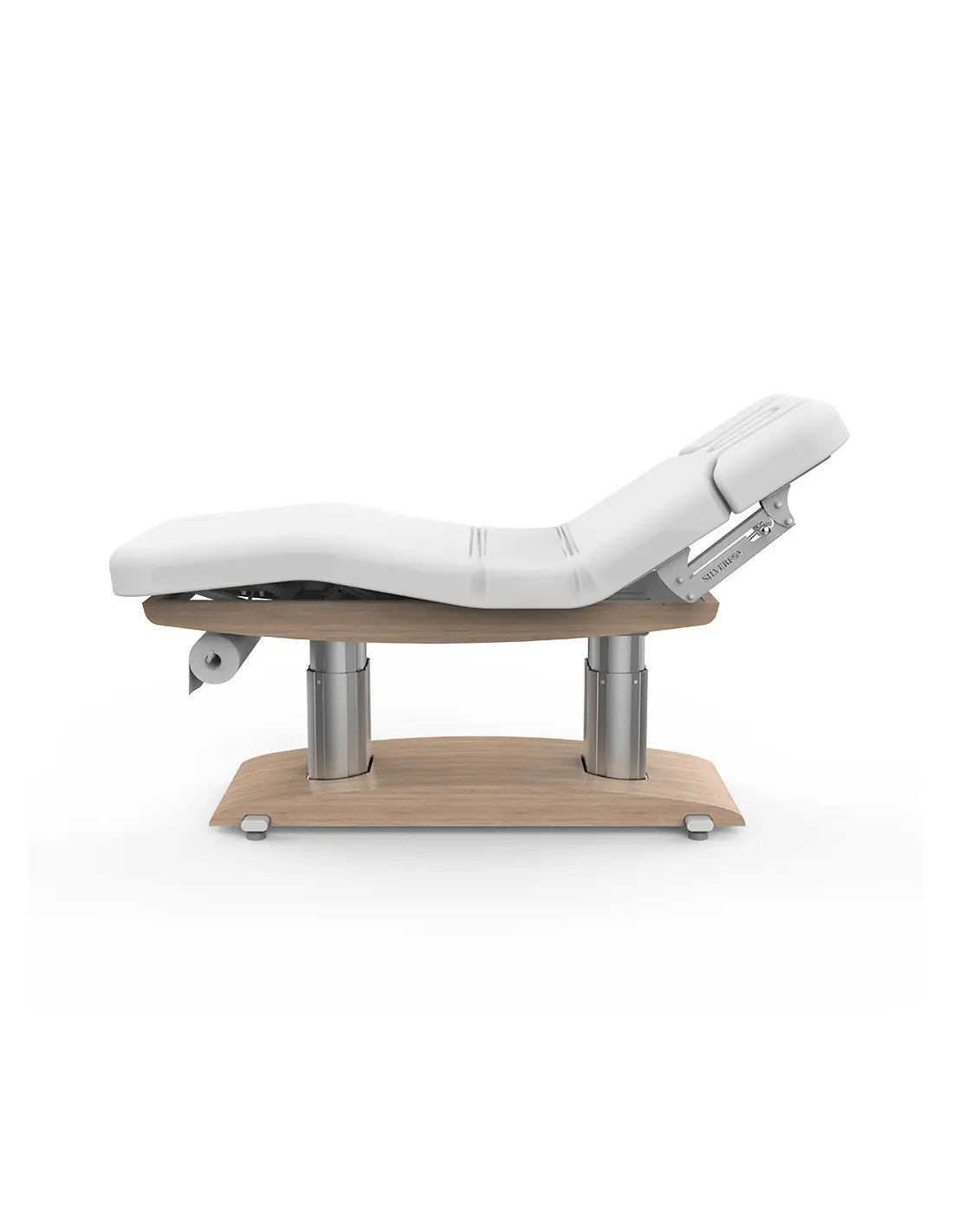 Cama SPA Ginevra com 4 motores em madeira clara: conforto e design inovador para centros de bem-estar
