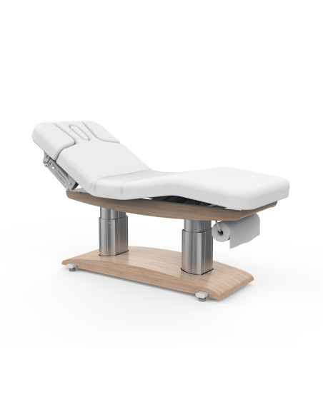 Cama SPA Ginevra com 4 motores em madeira clara: conforto e design inovador para centros de bem-estar