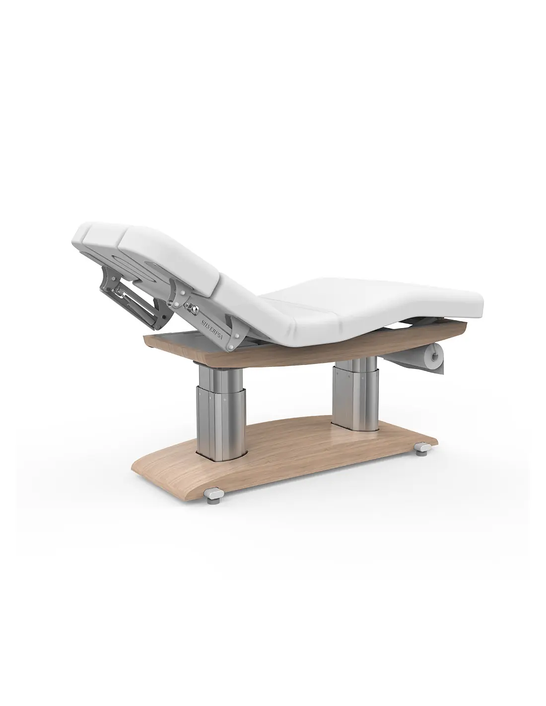 Cama SPA Ginevra com 4 motores em madeira clara: conforto e design inovador para centros de bem-estar