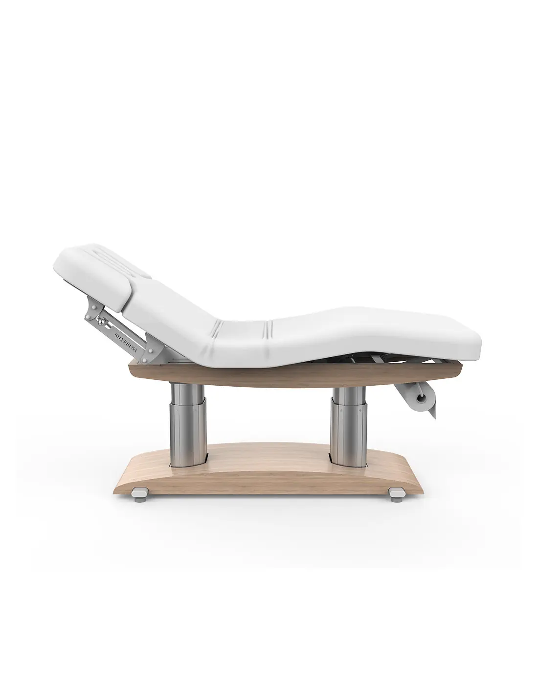 Cama SPA Ginevra com 4 motores em madeira clara: conforto e design inovador para centros de bem-estar
