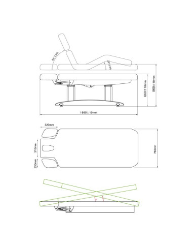 Cama SPA Ginevra com 4 motores em madeira clara: conforto e design inovador para centros de bem-estar