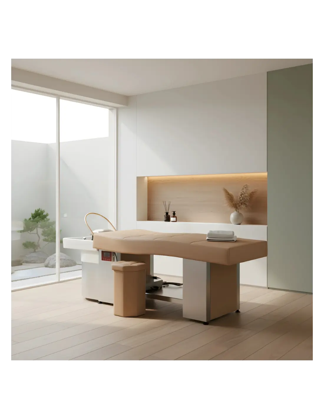 Professional Head Spa Bed Beige AnionVapeur RelaxPro