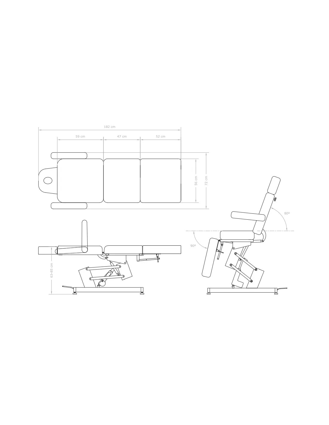 Fauteuil Esthétique Électrique 1 moteur blanc Amica 