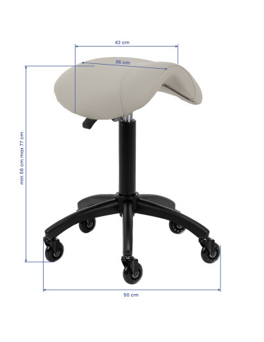 Profesjonalny stołek ergonomiczny Johna w kolorze szaro-beżowym