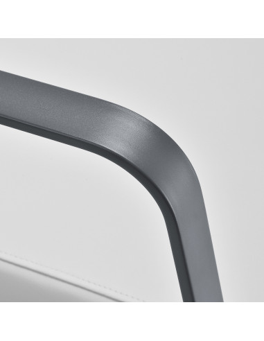 Sillón de peluquería Porto – Blanco y gris cromado