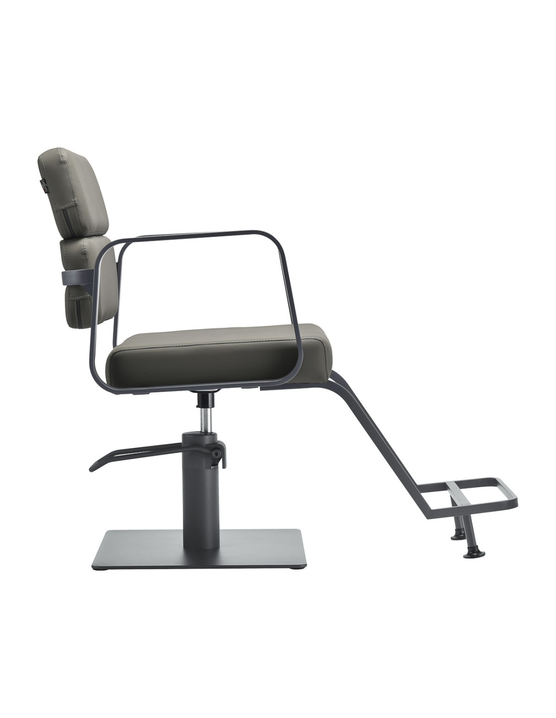 Sillón de peluquería Porto – Gris y Gris Cromo