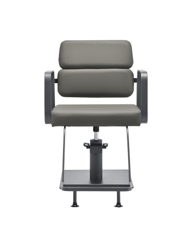 Sillón de peluquería Porto – Gris y Gris Cromo