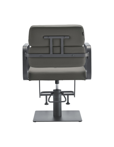 Sillón de peluquería Porto – Gris y Gris Cromo