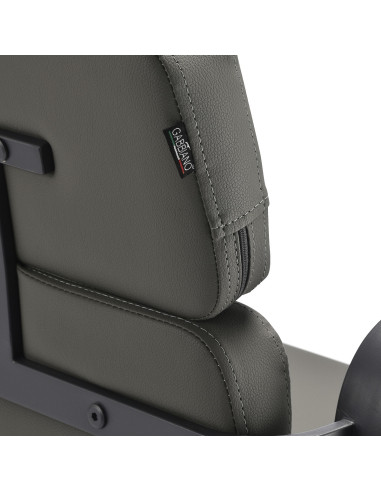 Sillón de peluquería Porto – Gris y Gris Cromo