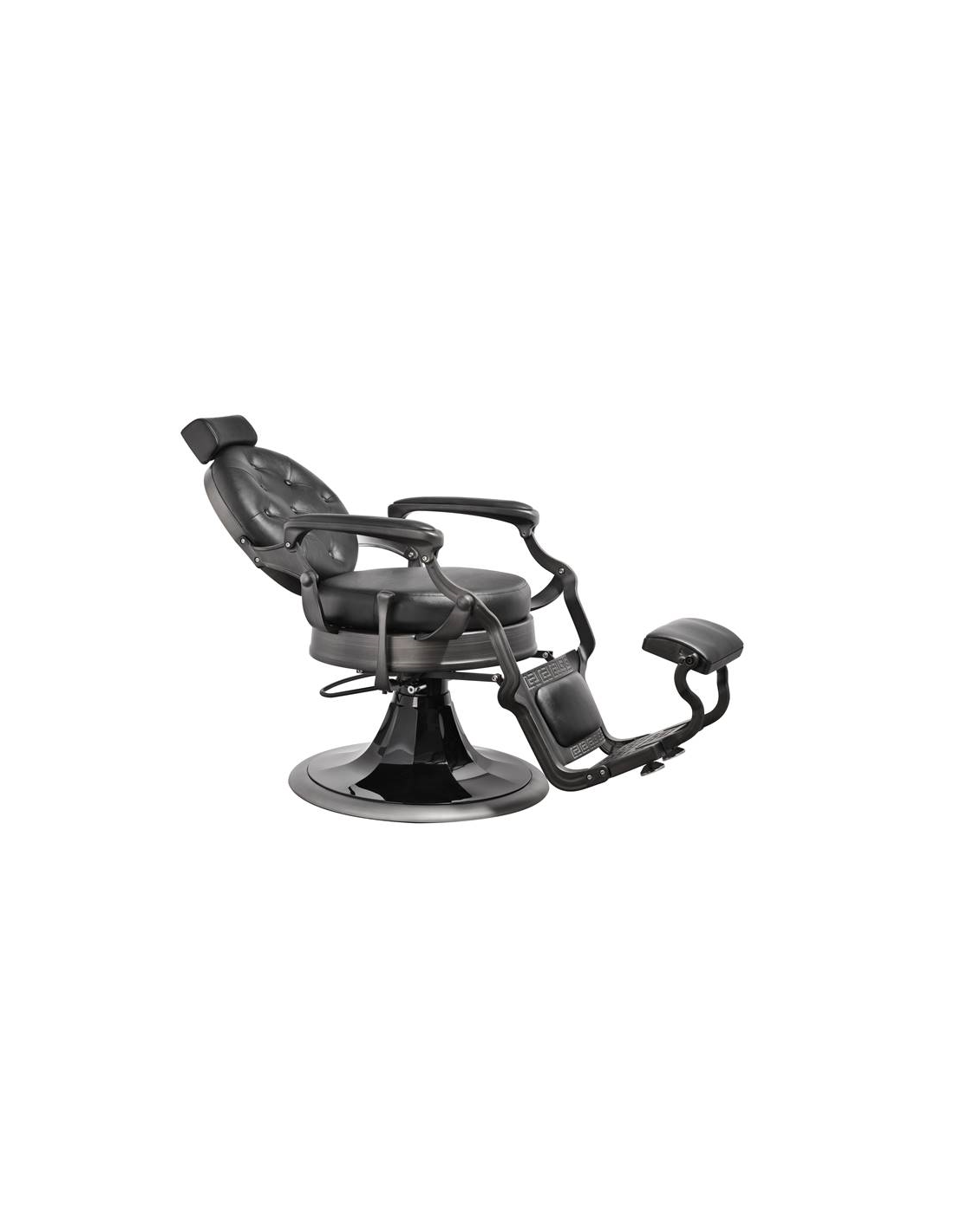  Fauteuil Barbier Igor Noir & Or Capitonné – Vintage Rétro
