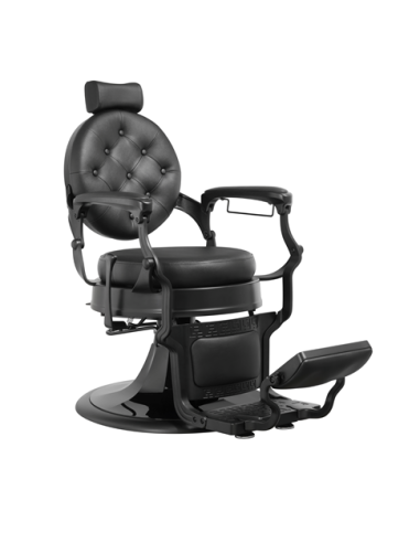  Fotel barberski Igor Black tapicerowany – Vintage Retro